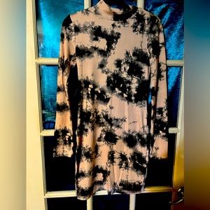 Pink & black tie-dye soft cotton dress.
